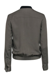 Current Boutique-Theory - Light Green Silk Bomber Style Jacket Sz S