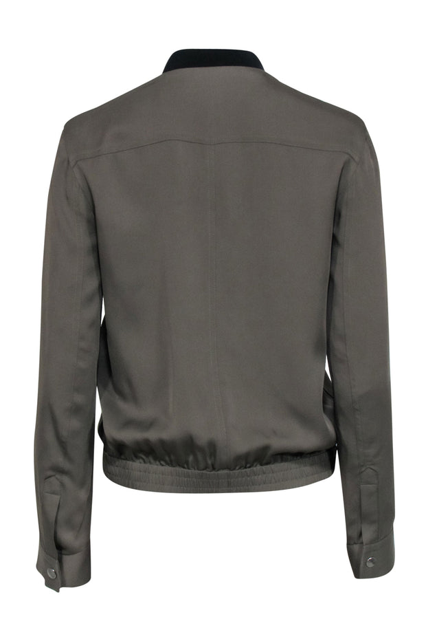 Current Boutique-Theory - Light Green Silk Bomber Style Jacket Sz S