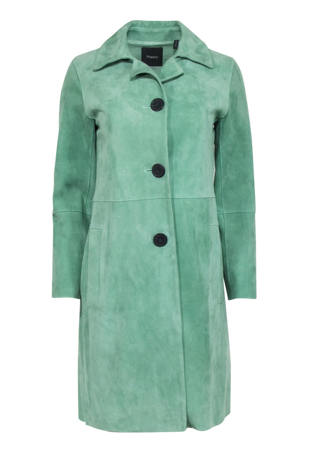 Current Boutique-Theory - Light Green Suede Jacket Sz S