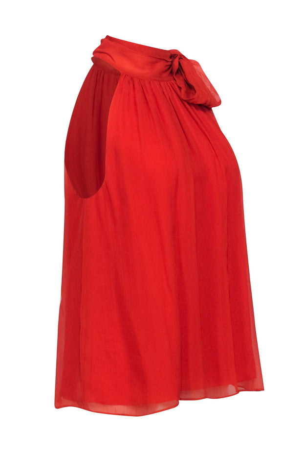 Current Boutique-Theory - Dark Orange Silk Sleeveless Top Sz M