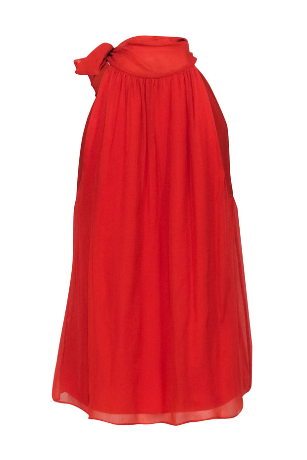 Current Boutique-Theory - Dark Orange Silk Sleeveless Top Sz M