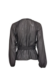 Current Boutique-Theory - Black Long Sleeve Wrap Top Sz XS