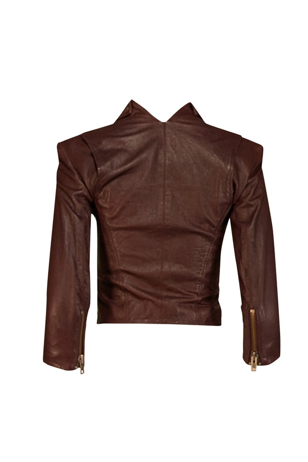 Current Boutique-Theyskens' Theory - Burgundy Lamb Leather Moto Jacket Sz P