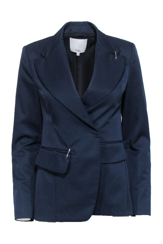 Current Boutique-Tibi - Navy Tailored Silver Hardware Blazer Sz 00