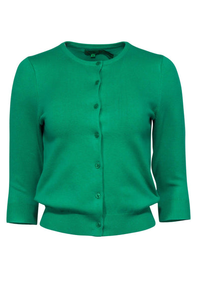 Current Boutique-Tibi - Green Cardigan w/ Elbow Length Sleeves Sz S