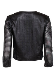 Current Boutique-Tibi - Brown Laser Cut Print Leather Jacker Sz 4