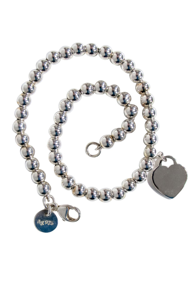 Current Boutique-Tiffany & Co. - Sterling Silver Heart Tag Beaded Bracelet