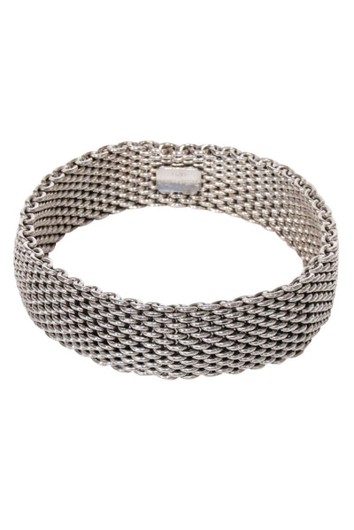 Current Boutique-Tiffany & Co. - Sterling Silver Somerset Mesh Weave Bangle Bracelet
