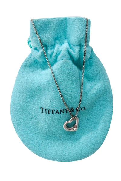 Current Boutique-Tiffany & Co. - Elsa Peretti Silver Mini Open Heart Necklace