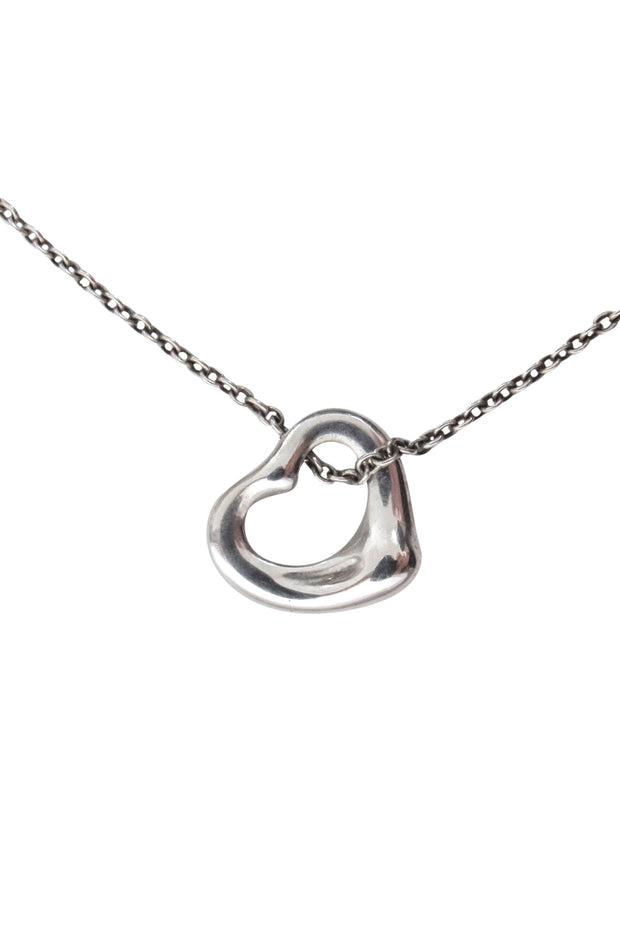 Current Boutique-Tiffany & Co. - Elsa Peretti Silver Mini Open Heart Necklace