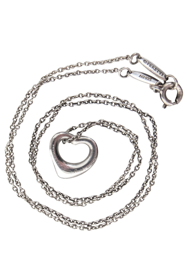 Current Boutique-Tiffany & Co. - Elsa Peretti Silver Mini Open Heart Necklace