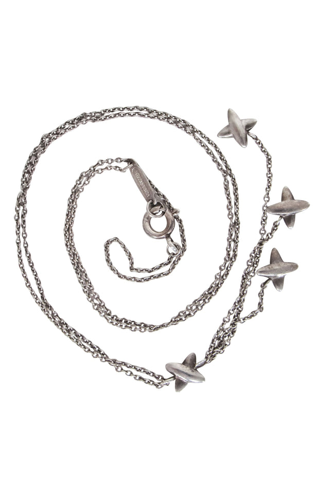 Current Boutique-Tiffany & Co. - Silver "X" Dangle Chain Necklace
