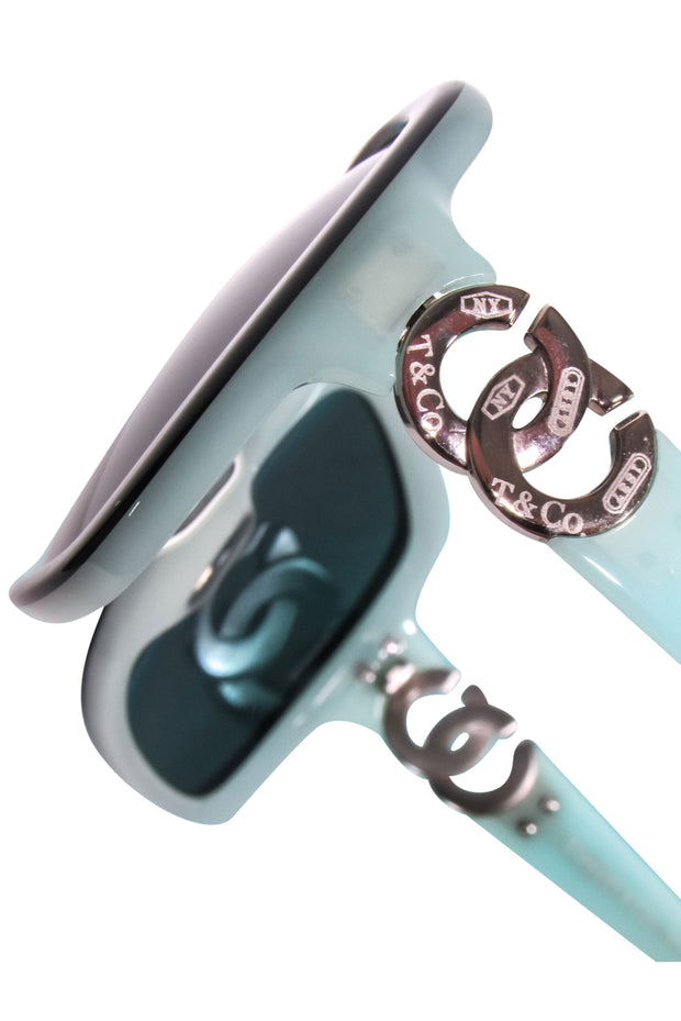 Current Boutique-Tiffany & Co. - Black & Robin Egg Blue Square Sunglasses