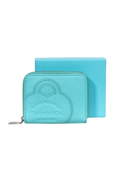 Current Boutique-Tiffany & Co. - Tiffany Blue Leather Small Zip Wallet