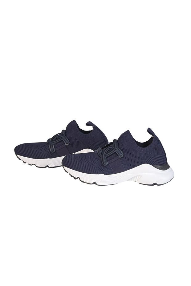 Tod's - Navy Knit Stretch Sneakers Sz 9 - Current Boutique
