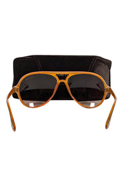 Current Boutique-Tom Ford - Brown & Orange Aviator Sunglasses