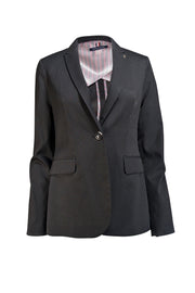 Tommy Hilfiger - Black w/ White Micro Dot Pattern Blazer Sz 4 - Current Boutique