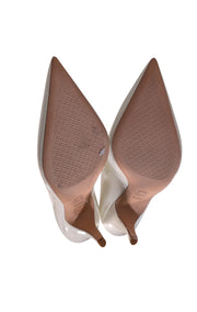 Tory Burch - White Patent Leather Pointed Toe Heels Sz 7.5 - Current Boutique