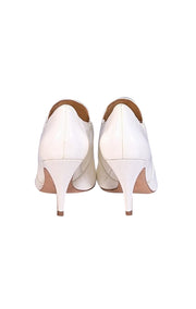 Tory Burch - White Patent Leather Pointed Toe Heels Sz 7.5 - Current Boutique