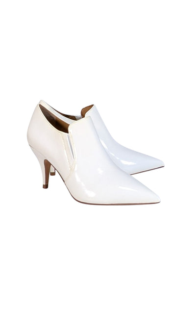 Tory Burch - White Patent Leather Pointed Toe Heels Sz 7.5 - Current Boutique