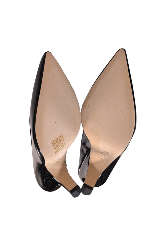 Current Boutique-Tory Burch - Black Leather 65MM Angle Pump Sz 8.5