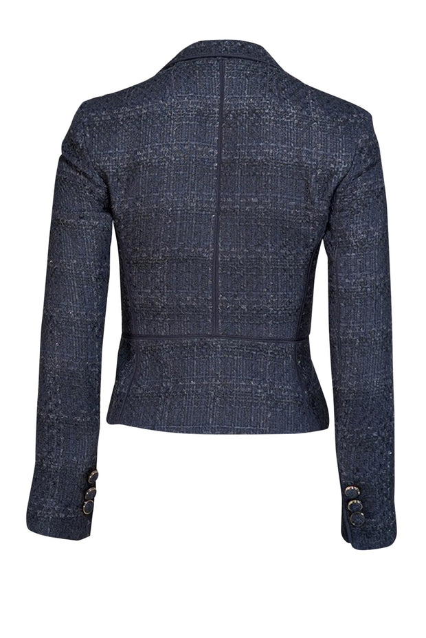 Current Boutique-Tory Burch - Navy Boucle Triple Button Front Blazer Sz 0