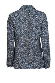 Tory Burch - Teal, Blue, & White Confetti Jacquard Blazer Sz 4 - Current Boutique