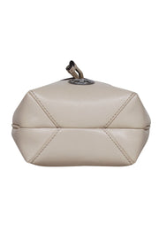 Current Boutique-Tory Burch - Cream Leather Quilted Mini Bucket Bag