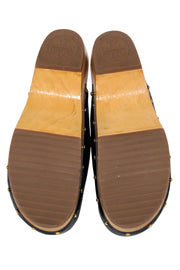 Current Boutique-Tory Burch - Black Patent Leather Mules w/ Wooden Block Heel Sz 10M