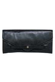 Current Boutique-Tory Burch - Black Leather Long Clutch
