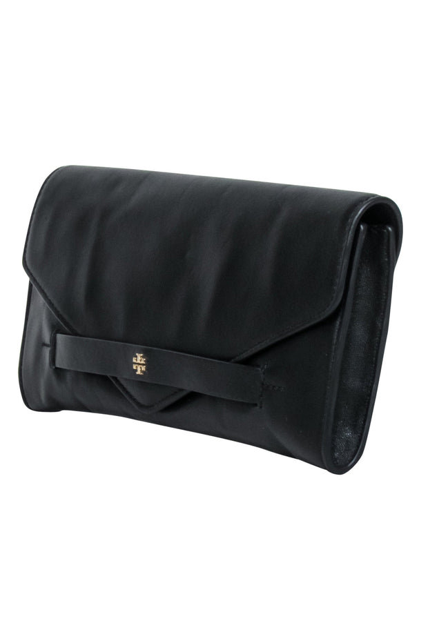 Current Boutique-Tory Burch - Black Leather Long Clutch