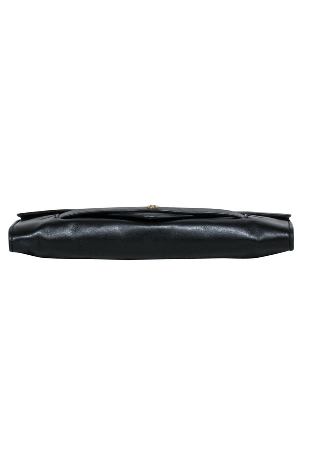 Current Boutique-Tory Burch - Black Leather Long Clutch