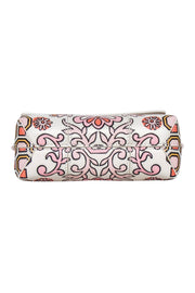 Current Boutique-Tory Burch - Ivory Leather w/ Pink & Orange Print Crossbody Bag
