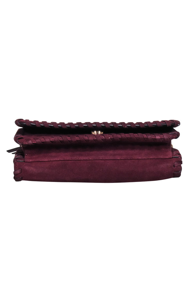 Current Boutique-Tory Burch - Maroon Suede Crossbody Bag