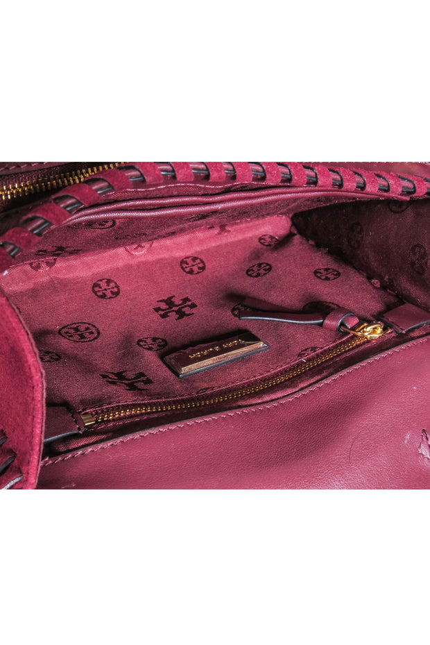 Current Boutique-Tory Burch - Maroon Suede Crossbody Bag