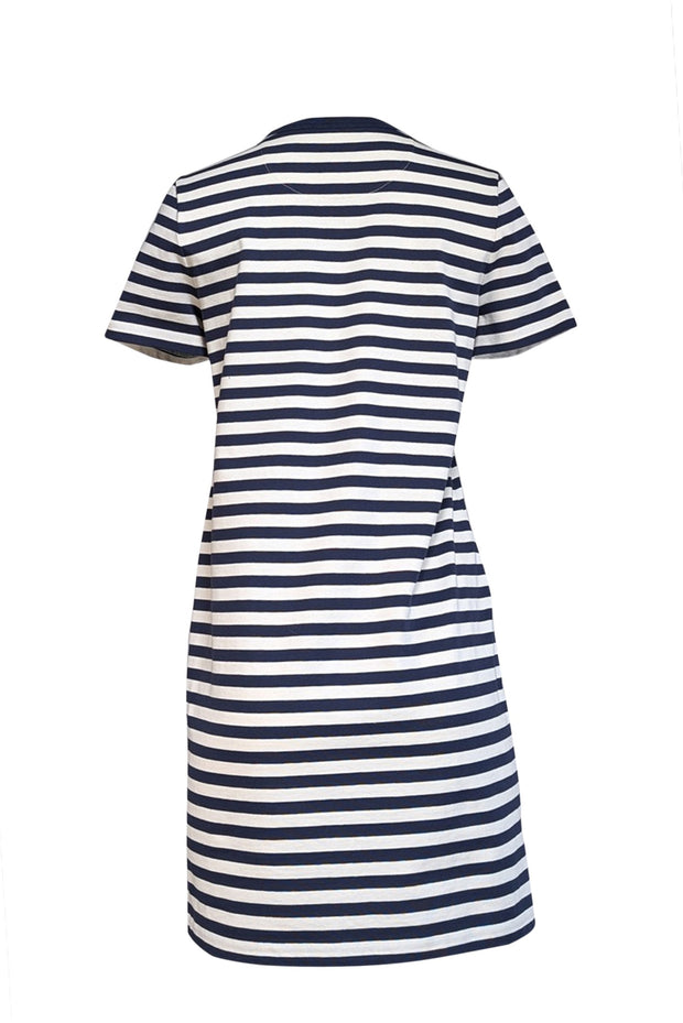 Current Boutique-Tory Burch - Navy & White Striped Cotton T-Shirt Dress Sz S