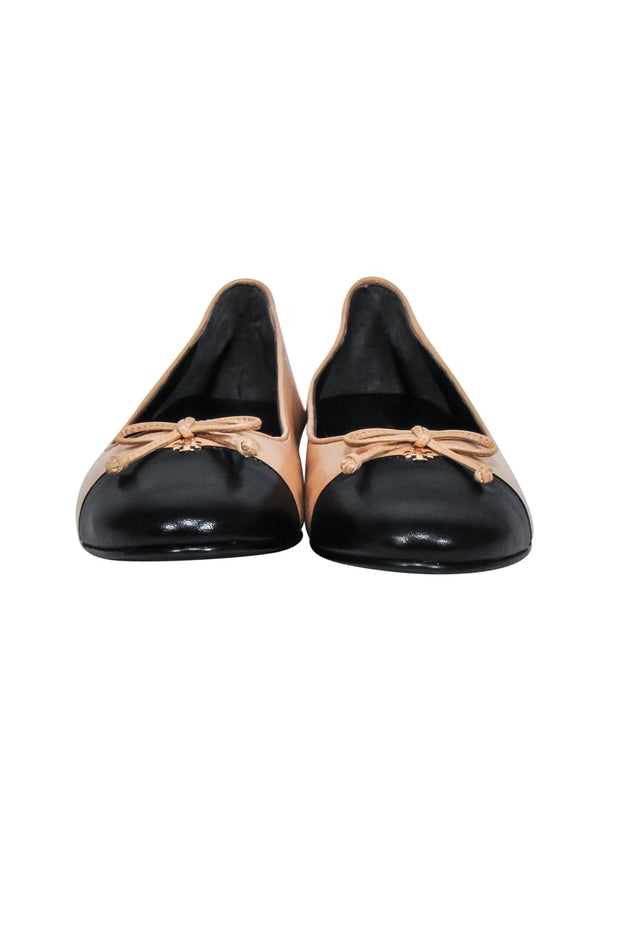 Current Boutique-Tory Burch - Nude & Black Leather Ballet Flats Sz 8.5
