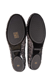 Current Boutique-Tory Burch - Black & Silver Metallic Tweed Ballet Flats Sz 9