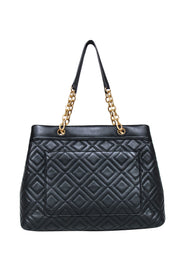 Current Boutique-Tory Burch - Black Diamond Quilted Leather Handbag