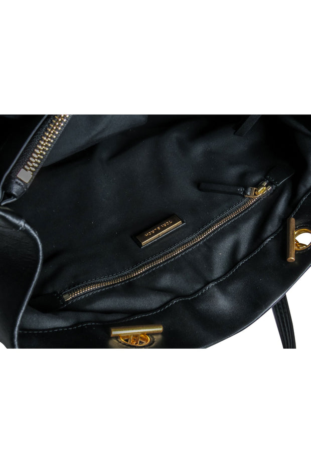 Current Boutique-Tory Burch - Black Diamond Quilted Leather Handbag