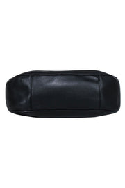 Current Boutique-Tory Burch - Black Pebbled Leather Logo Front Handbag