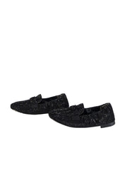 Current Boutique-Tory Burch - Black Suede Rhinestone Embellished Ballet Flats Sz 9