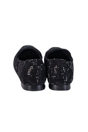 Current Boutique-Tory Burch - Black Suede Rhinestone Embellished Ballet Flats Sz 9