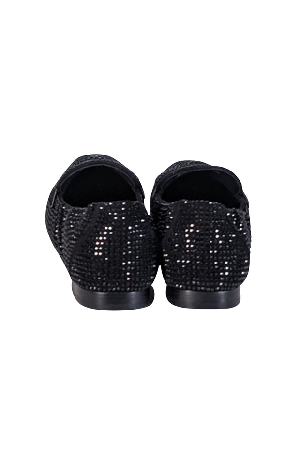Current Boutique-Tory Burch - Black Suede Rhinestone Embellished Ballet Flats Sz 9