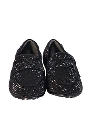 Current Boutique-Tory Burch - Black Suede Rhinestone Embellished Ballet Flats Sz 9