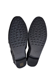 Current Boutique-Tory Burch - Black Suede Rhinestone Embellished Ballet Flats Sz 9