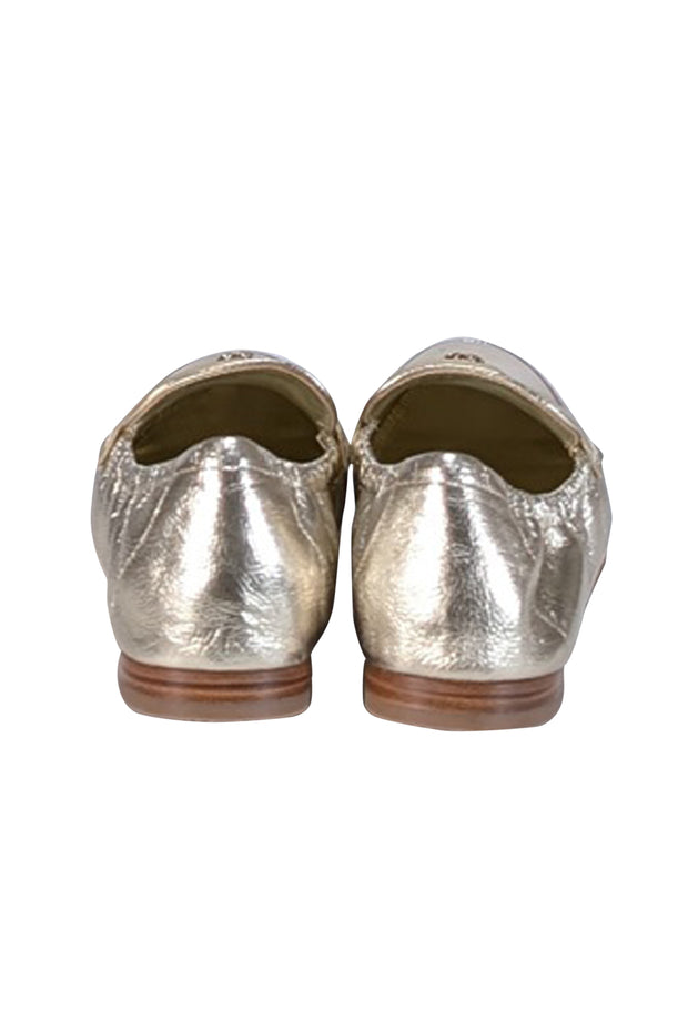 Current Boutique-Tory Burch - Gold Metallic Leather Ballet Loafers Sz 9