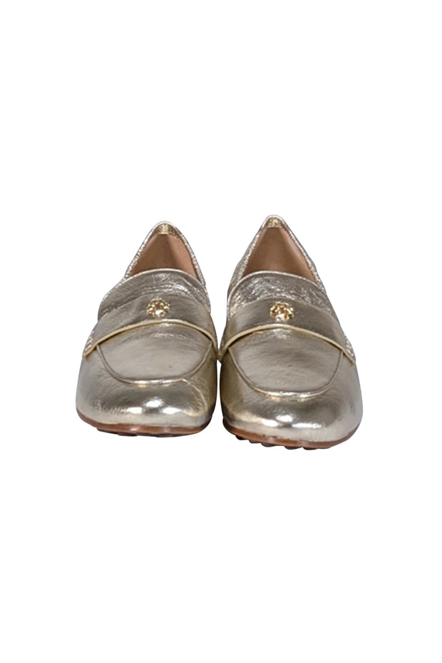 Current Boutique-Tory Burch - Gold Metallic Leather Ballet Loafers Sz 9