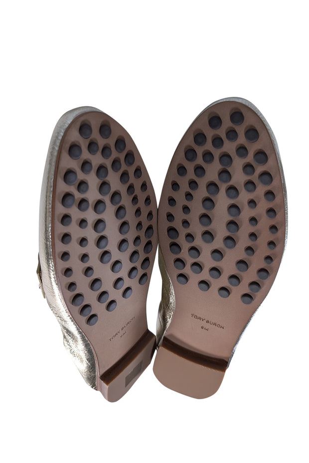 Current Boutique-Tory Burch - Gold Metallic Leather Ballet Loafers Sz 9