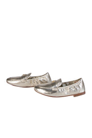 Current Boutique-Tory Burch - Gold Metallic Leather Ballet Loafers Sz 9